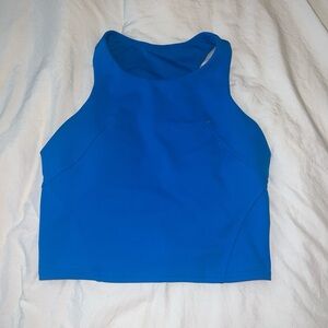 Blue lululemon crop top with built in bra size 2